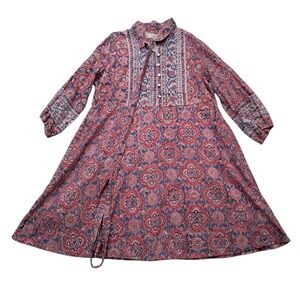 NWOT Mary Marshmallow Dress Women's XL Pink Blue Geometric Boho Spring Easter